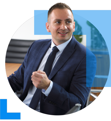 A circular KBS Corporate branded icon featuring a business sales professional.